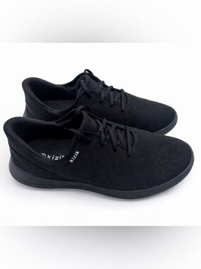 Kizik Madrid Eco Knit Sneakers Black Slip On Mens 12W Womens 13.5W Athleisure